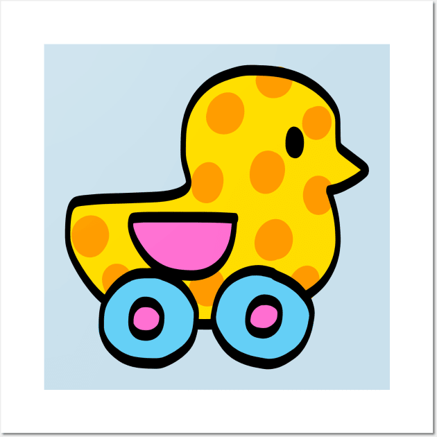 Toy Duck With Wheels Car Wall Art by FunnyMoonCosmic